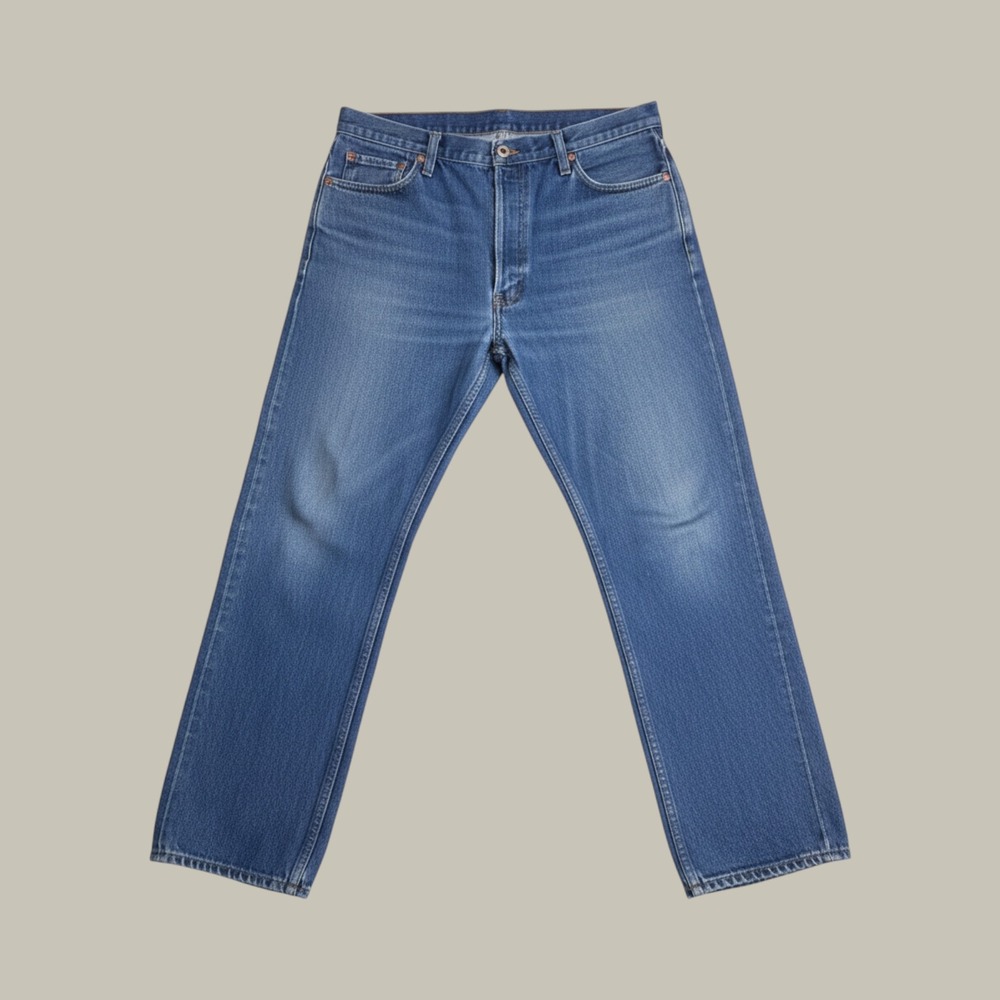 Vintage JCPenney Jeans Mens 38x31 (35x28) Plain Pockets Blue Denim Straight Leg